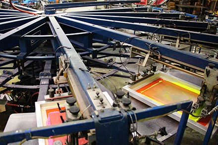 Automatic screen printing press